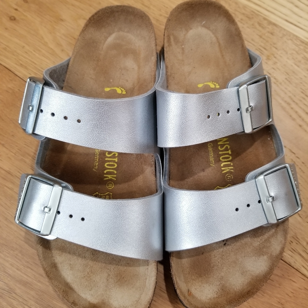 Birkenstock Arizona Soft Footbed Sandal - Silver